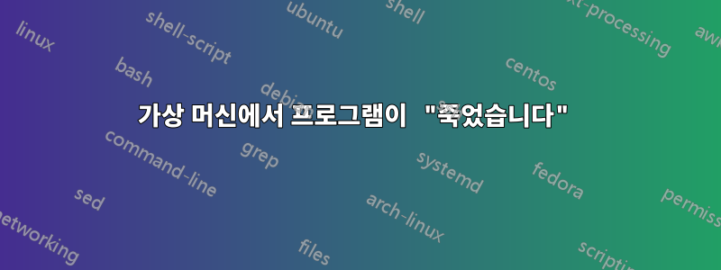 가상 머신에서 프로그램이 "죽었습니다"