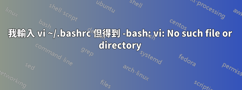 我輸入 vi ~/.bashrc 但得到 -bash: vi: No such file or directory