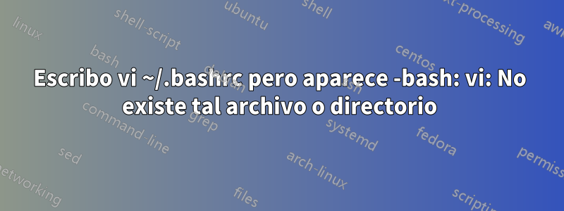 Escribo vi ~/.bashrc pero aparece -bash: vi: No existe tal archivo o directorio