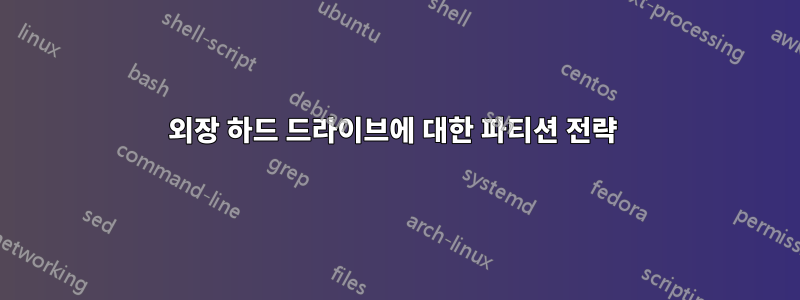 외장 하드 드라이브에 대한 파티션 전략 