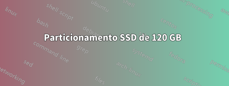 Particionamento SSD de 120 GB 