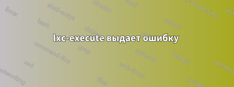 lxc-execute выдает ошибку