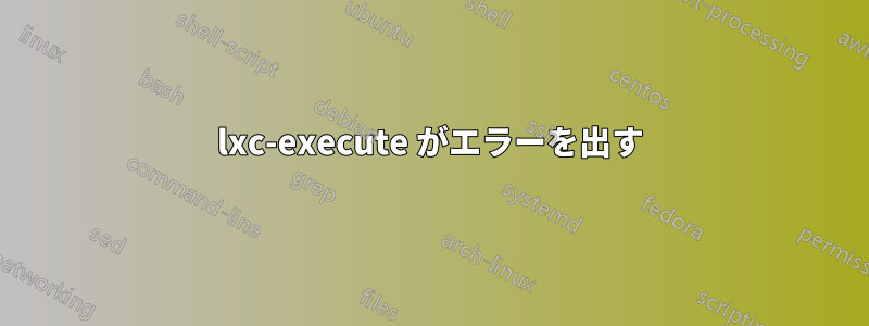 lxc-execute がエラーを出す