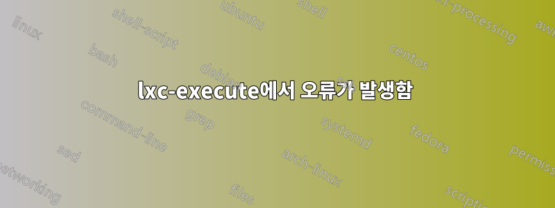 lxc-execute에서 오류가 발생함