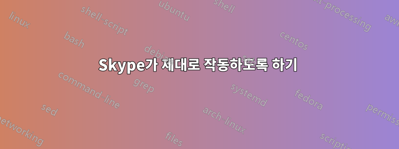 Skype가 제대로 작동하도록 하기