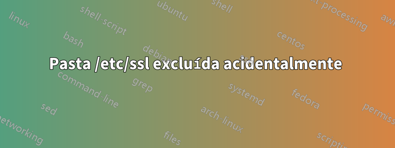 Pasta /etc/ssl excluída acidentalmente