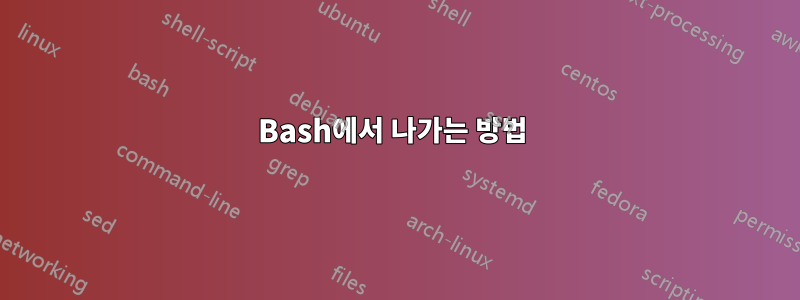 Bash에서 나가는 방법 