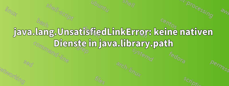 java.lang.UnsatisfiedLinkError: keine nativen Dienste in java.library.path