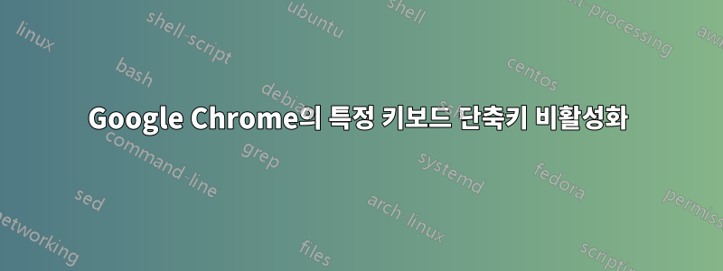 Google Chrome의 특정 키보드 단축키 비활성화