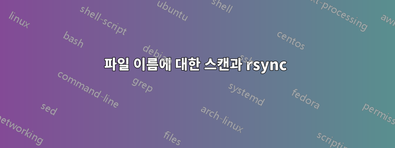 파일 이름에 대한 스캔과 rsync