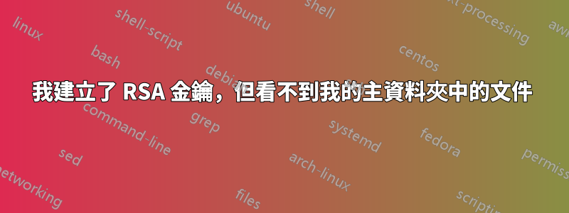 我建立了 RSA 金鑰，但看不到我的主資料夾中的文件