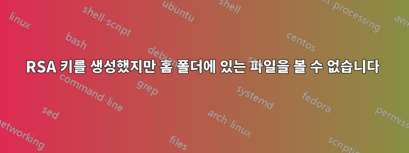 RSA 키를 생성했지만 홈 폴더에 있는 파일을 볼 수 없습니다