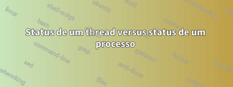 Status de um thread versus status de um processo