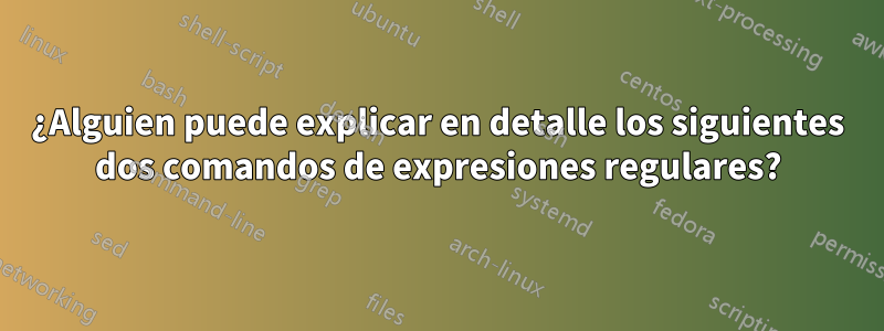 ¿Alguien puede explicar en detalle los siguientes dos comandos de expresiones regulares?