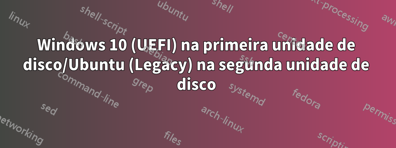 Windows 10 (UEFI) na primeira unidade de disco/Ubuntu (Legacy) na segunda unidade de disco