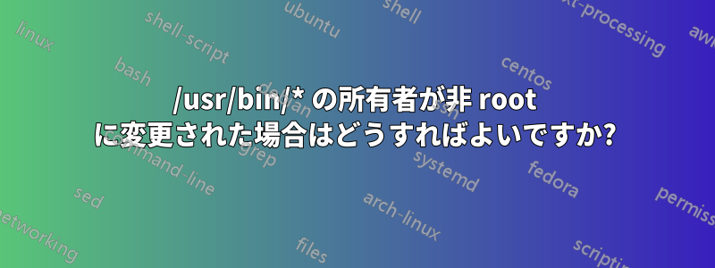 /usr/bin/* の所有者が非 root に変更された場合はどうすればよいですか?