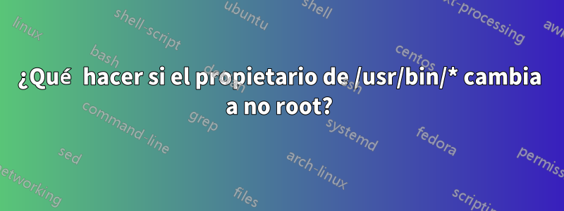 ¿Qué hacer si el propietario de /usr/bin/* cambia a no root?