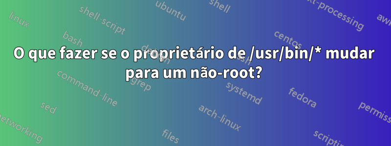 O que fazer se o proprietário de /usr/bin/* mudar para um não-root?