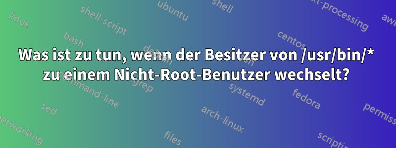 Was ist zu tun, wenn der Besitzer von /usr/bin/* zu einem Nicht-Root-Benutzer wechselt?