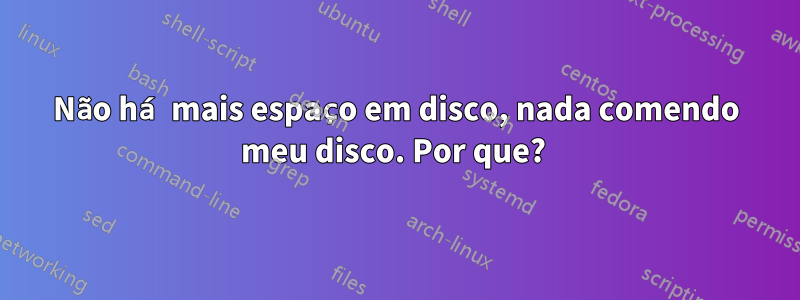 Não há mais espaço em disco, nada comendo meu disco. Por que? 