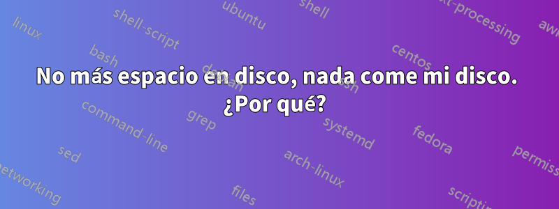 No más espacio en disco, nada come mi disco. ¿Por qué? 