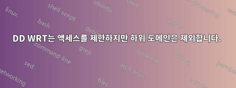 DD WRT는 액세스를 제한하지만 하위 도메인은 제외합니다.