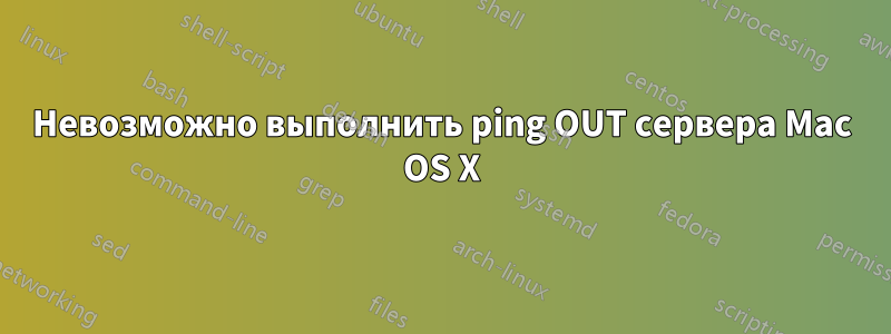 Невозможно выполнить ping OUT сервера Mac OS X