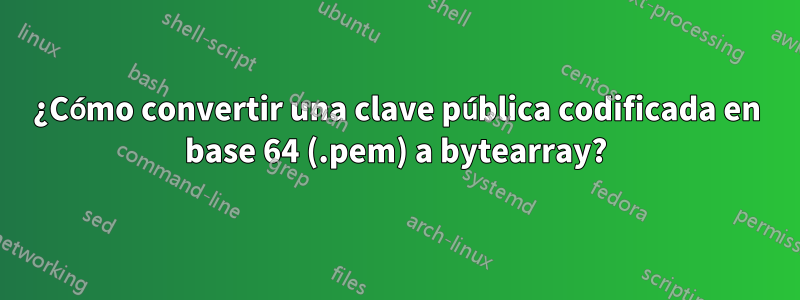 ¿Cómo convertir una clave pública codificada en base 64 (.pem) a bytearray?