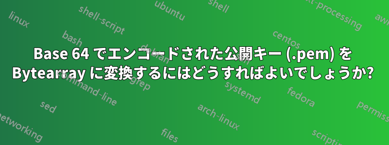 Base 64 でエンコードされた公開キー (.pem) を Bytearray に変換するにはどうすればよいでしょうか?