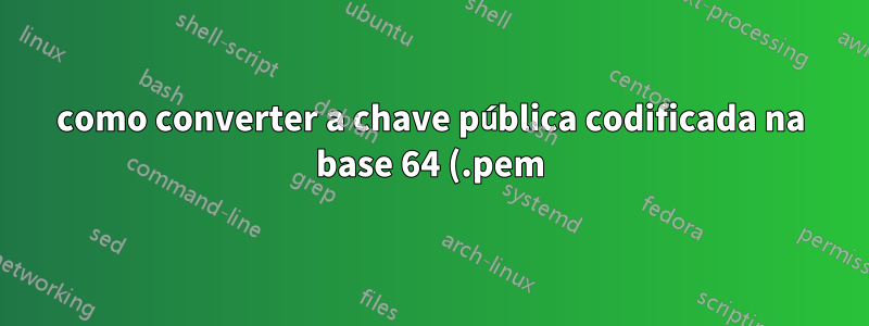 como converter a chave pública codificada na base 64 (.pem) em bytearray?