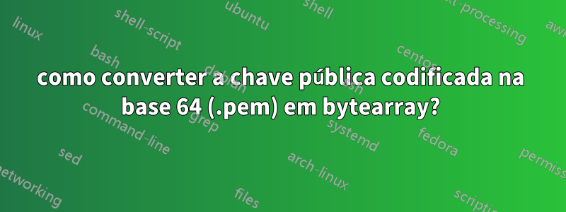 como converter a chave pública codificada na base 64 (.pem) em bytearray?