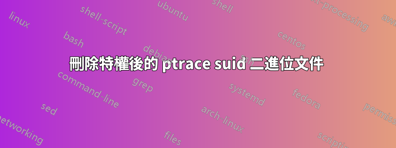 刪除特權後的 ptrace suid 二進位文件