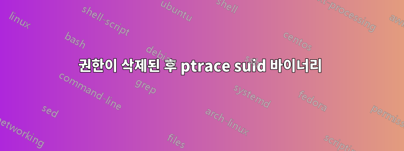 권한이 삭제된 후 ptrace suid 바이너리