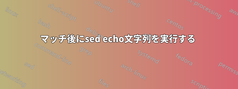 マッチ後にsed echo文字列を実行する