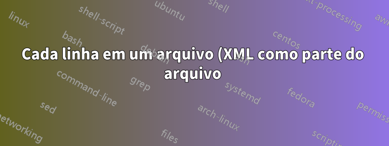 Cada linha em um arquivo (XML como parte do arquivo)