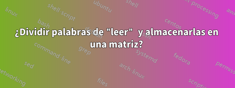 ¿Dividir palabras de "leer" y almacenarlas en una matriz?