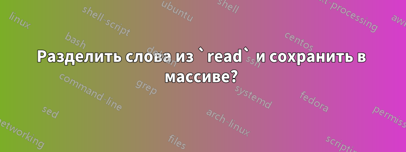 Разделить слова из `read` и сохранить в массиве?