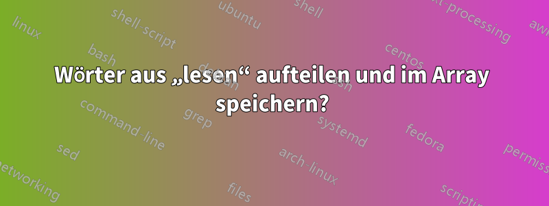 Wörter aus „lesen“ aufteilen und im Array speichern?