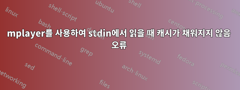 mplayer를 사용하여 stdin에서 읽을 때 캐시가 채워지지 않음 오류