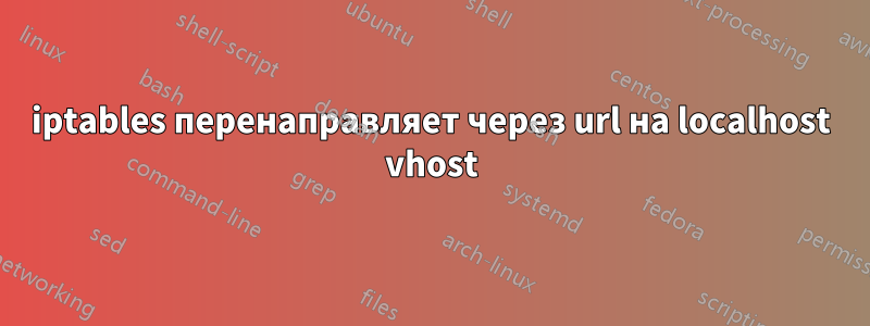 iptables перенаправляет через url на localhost vhost