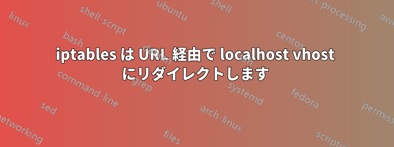 iptables は URL 経由で localhost vhost にリダイレクトします