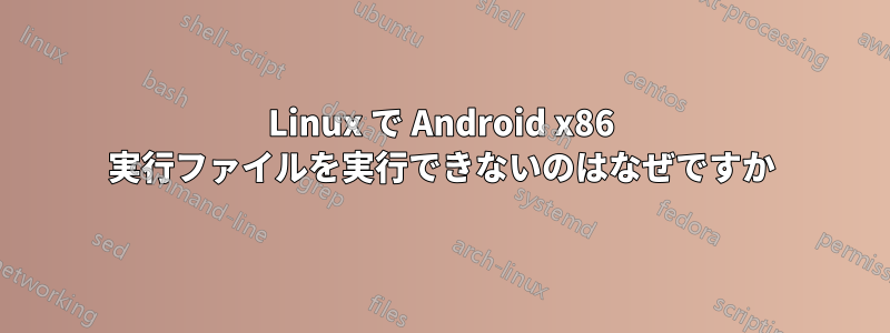 Linux で Android x86 実行ファイルを実行できないのはなぜですか