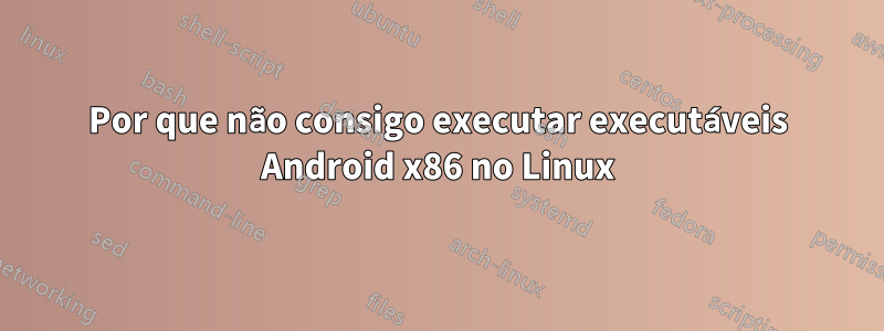 Por que não consigo executar executáveis ​​Android x86 no Linux