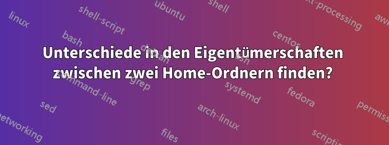 Unterschiede in den Eigentümerschaften zwischen zwei Home-Ordnern finden?