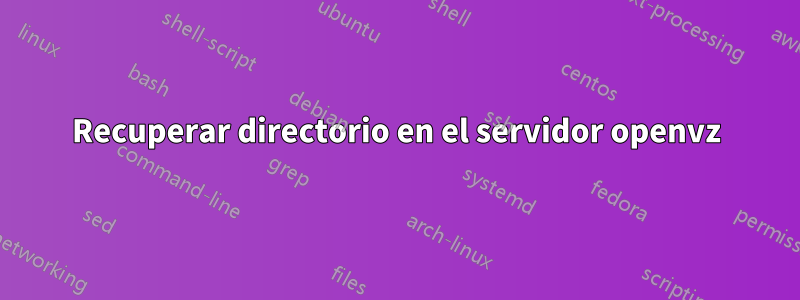 Recuperar directorio en el servidor openvz