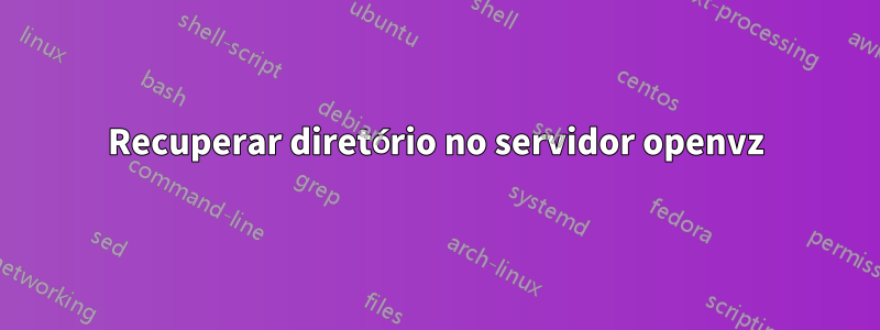 Recuperar diretório no servidor openvz