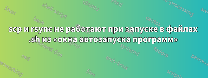 scp и rsync не работают при запуске в файлах .sh из «окна автозапуска программ»