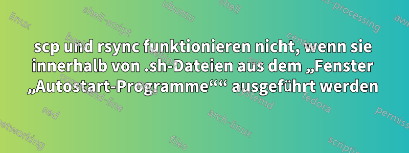 scp und rsync funktionieren nicht, wenn sie innerhalb von .sh-Dateien aus dem „Fenster „Autostart-Programme““ ausgeführt werden