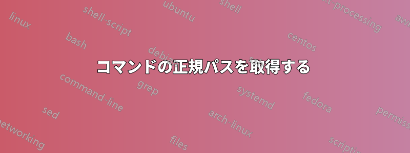 コマンドの正規パスを取得する