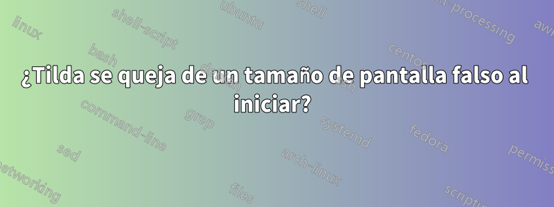 ¿Tilda se queja de un tamaño de pantalla falso al iniciar? 